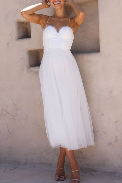 Modern-day Princess Chiffon Suspenders Party Maxi Dress