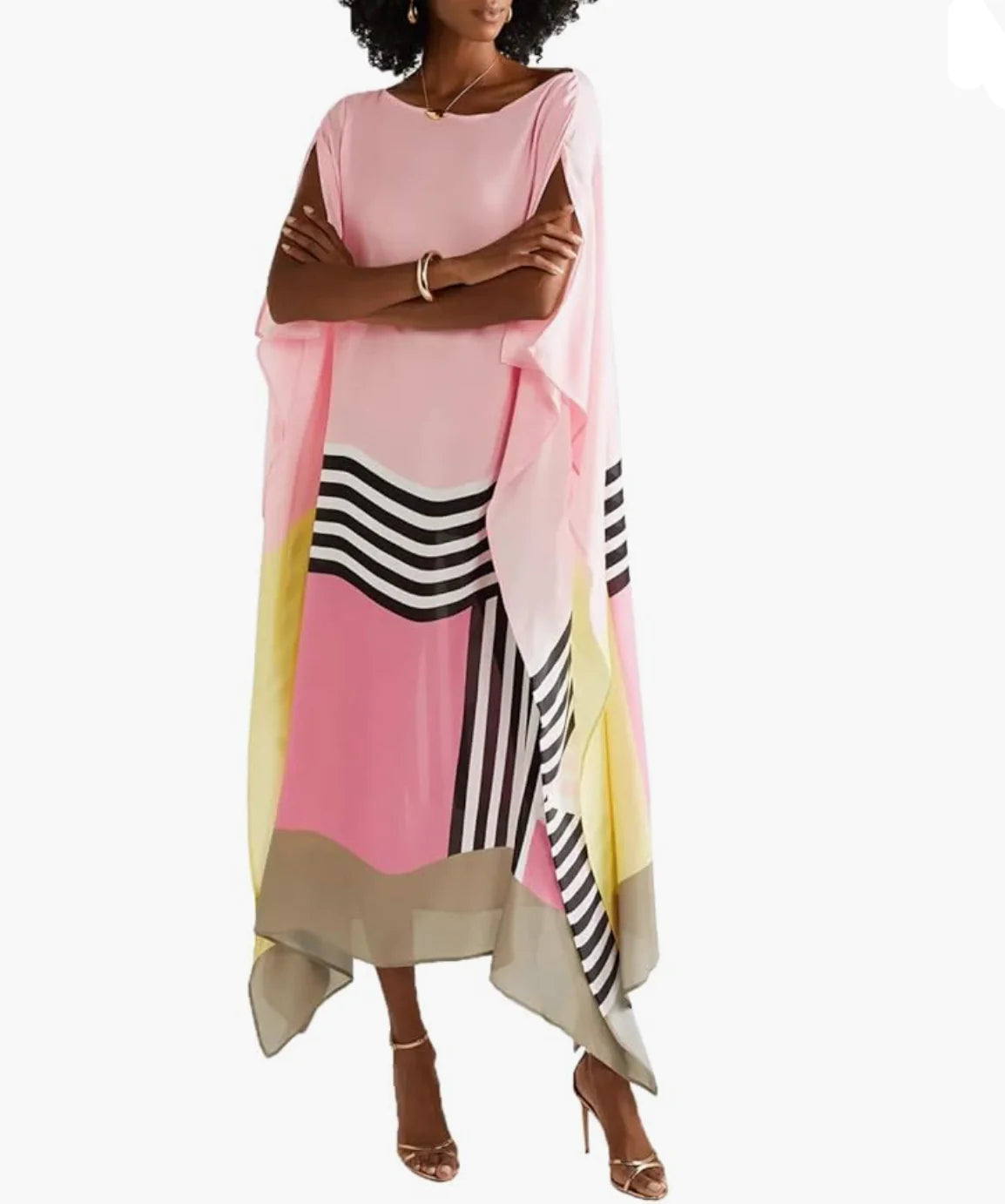 Růžový Candy Stripe Kaftan