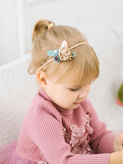 Kūdikių gėlių galvos juosta Sage Green Flowers Crown