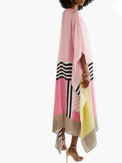 Růžový Candy Stripe Kaftan