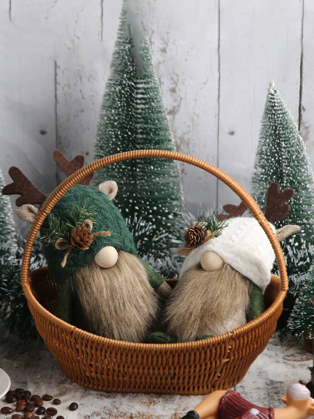 Adorable Antler Pinecone Forest Gnome Christmas Decoration