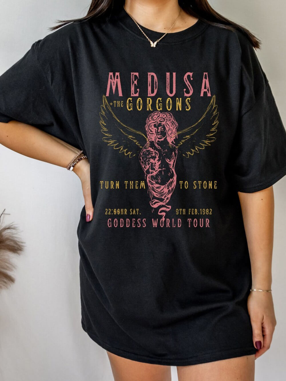 Camiseta de la diosa griega Medusa, camiseta de banda Vintage