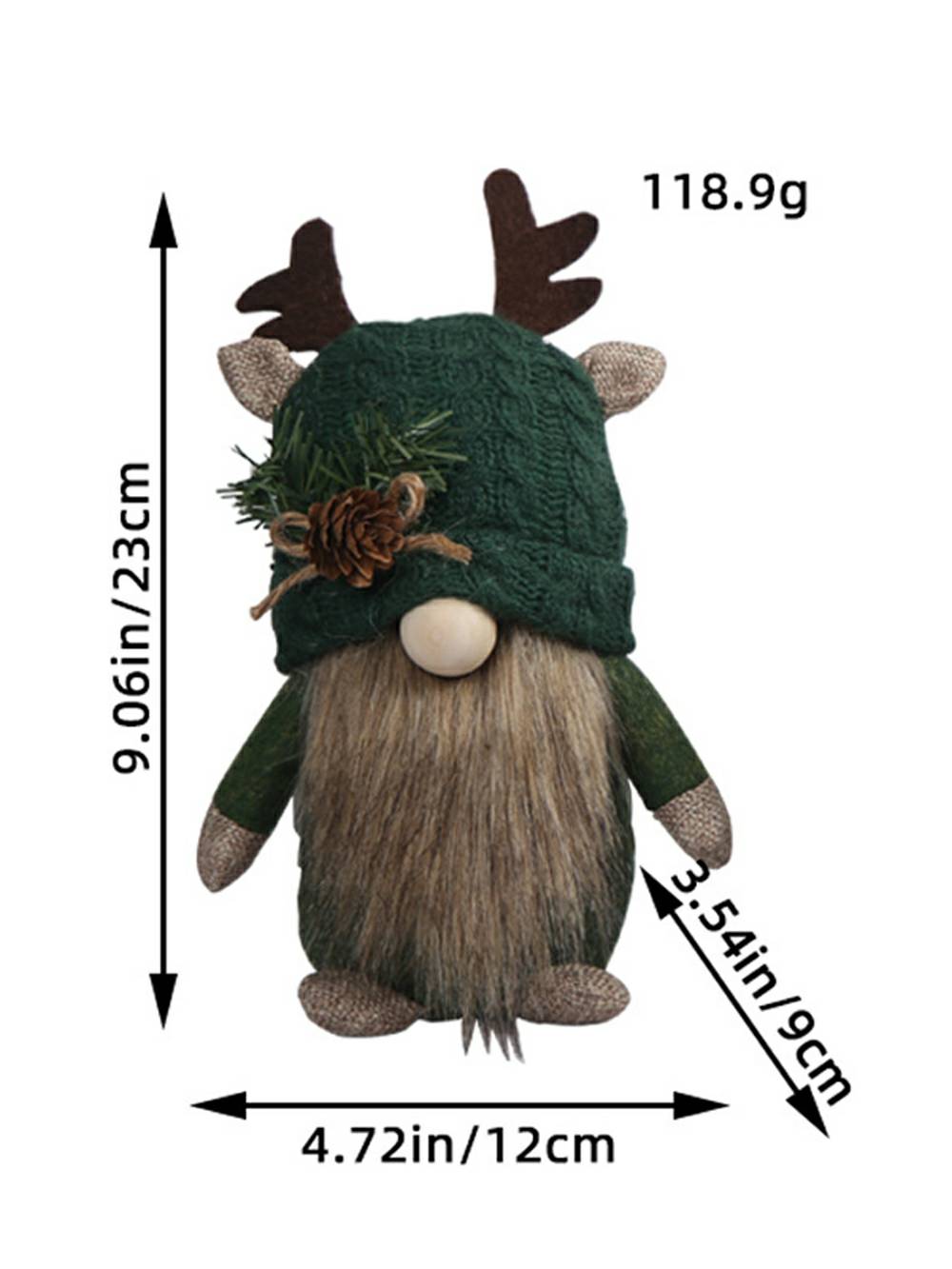 Adorable Antler Pinecone Forest Gnome Christmas Decoration