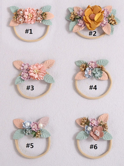 Fascia floreale per bambini Corona di fiori in oro miele