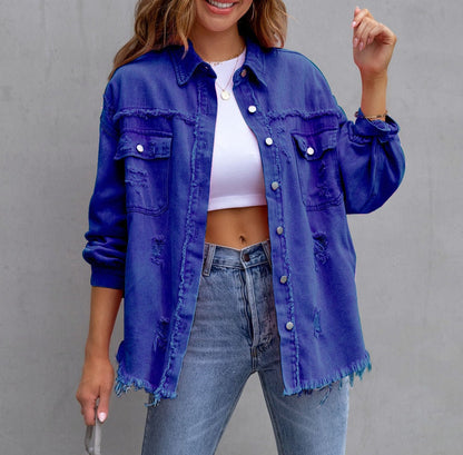 Loose Ripped Denim Jacket