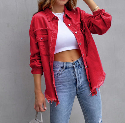 Loose Ripped Denim Jacket