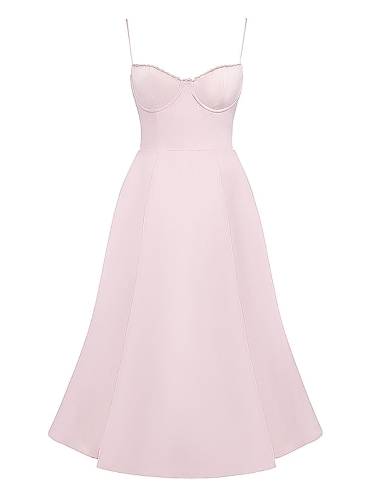 Abito midi rosa ballerina