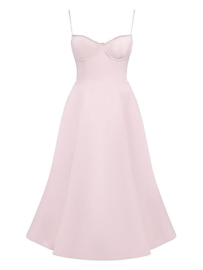 Robe mi-longue rose ballerine 