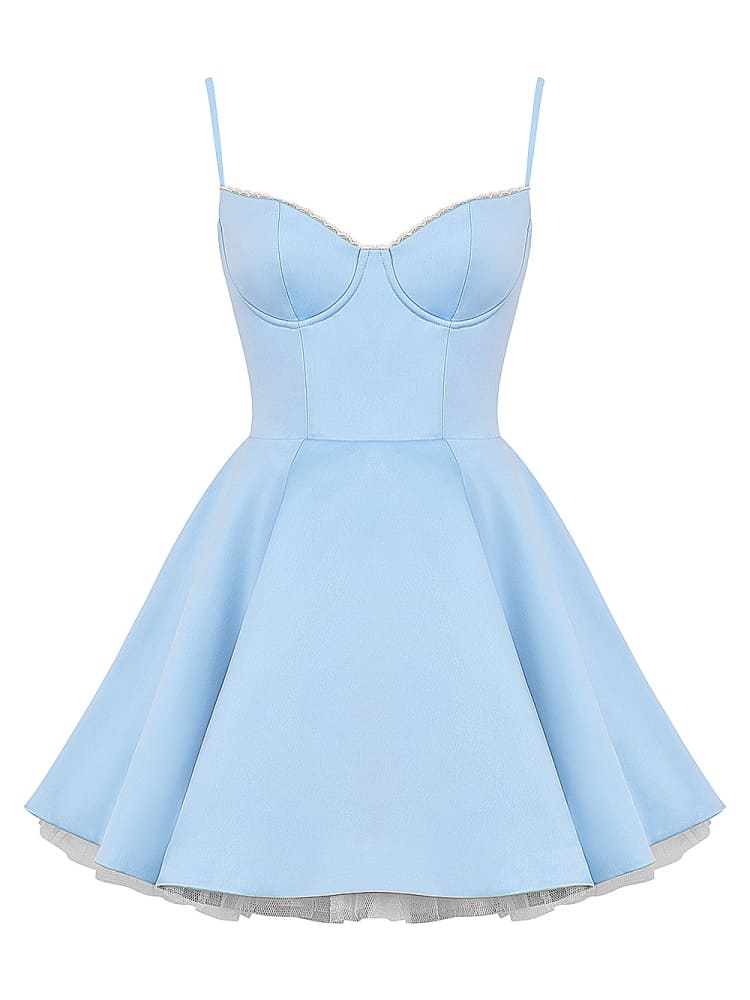 Miniabito in tulle blu Cenerentola