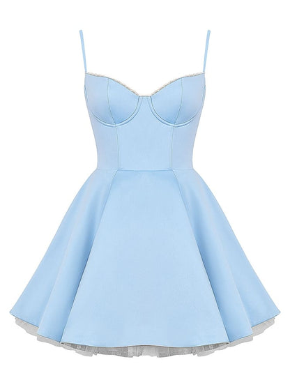 Miniabito in tulle blu Cenerentola