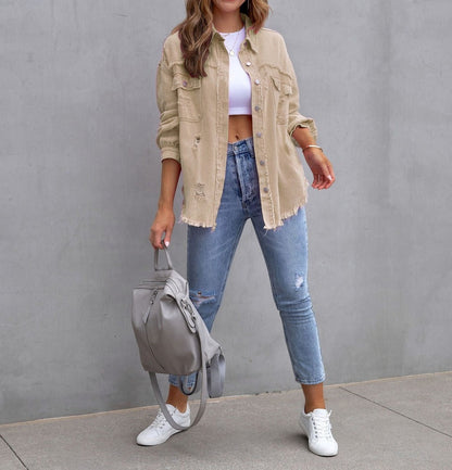 Loose Ripped Denim Jacket