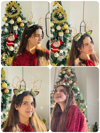 Flower Beauty and the Beast Christmas Reindeer Headband | LikeMyChoice®