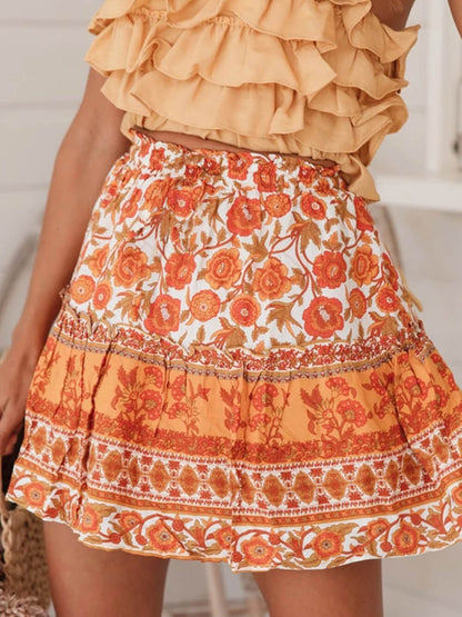 Bohemian Ethnic Ruffle Φούστα