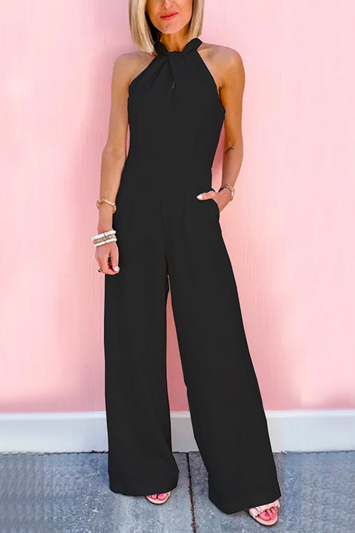 7 färger ärmlös grimma Jumpsuit med vida ben