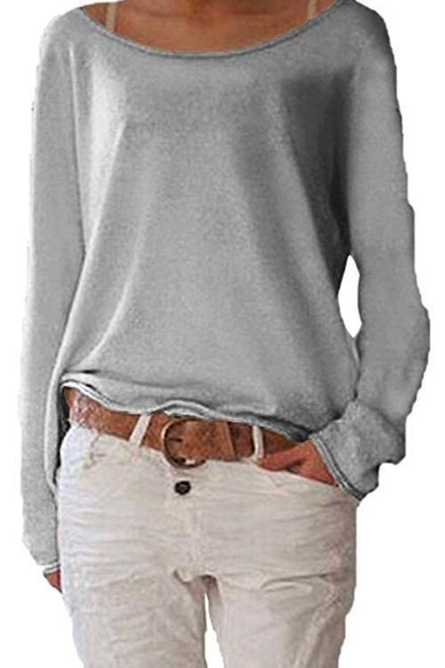 Rosiedress Simple solid langærmet T-shirt