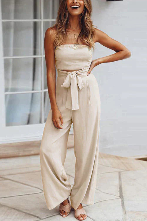 Rosiedress Off Shoulder fluga Midja Jumpsuit med vida ben