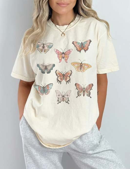 Vintage Schmetterlinge Komfort-T-Shirt