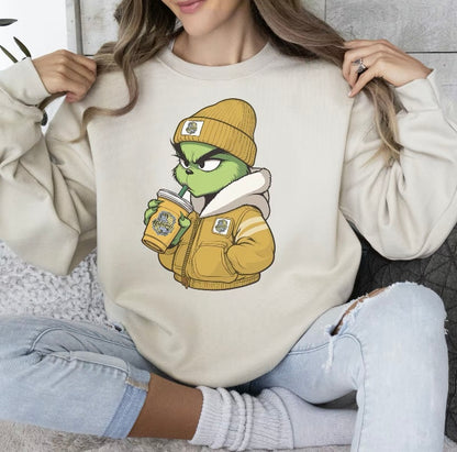 Christmas Movie Characters Drinking Sweatshirt