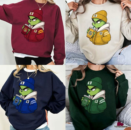 Christmas Movie Characters Drinking Sweatshirt