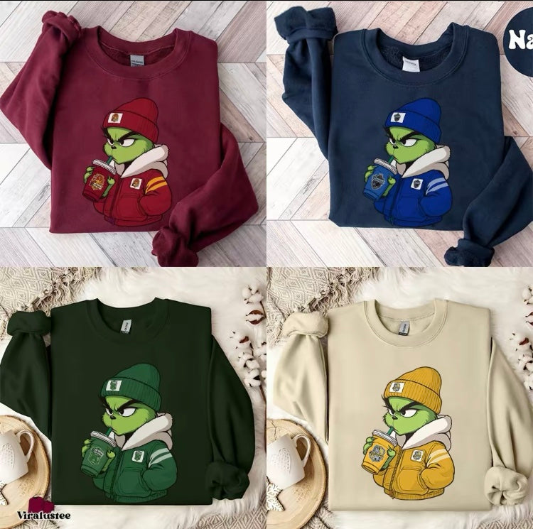 Christmas Movie Characters Drinking Sweatshirt