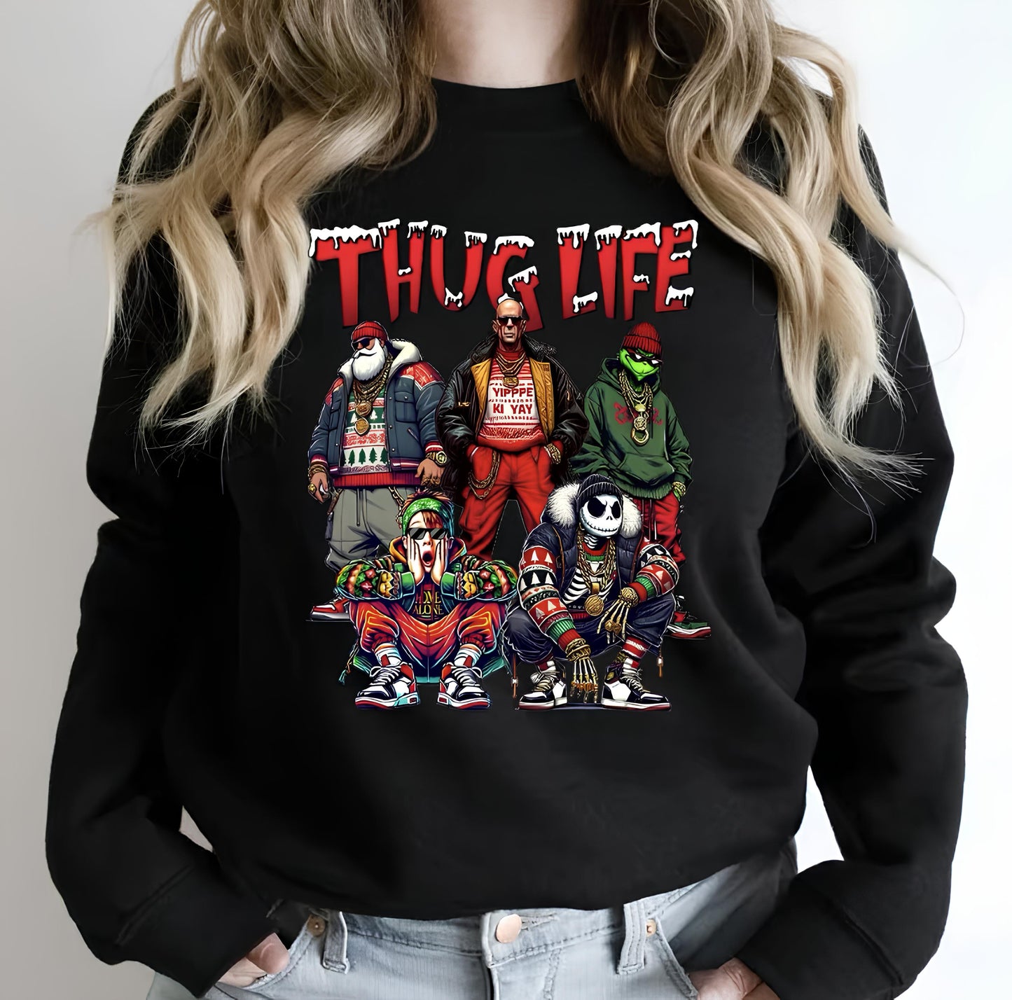 Weihnachts-Thug Life-Filmcharakter-Sweatshirt