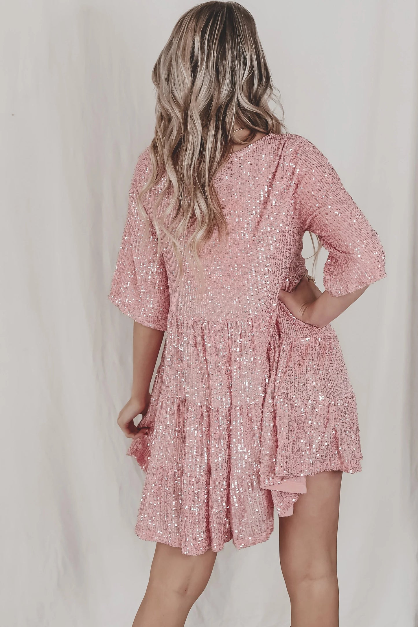 Gran oferta de primavera 2024✨Vestido Baby Doll con lentejuelas❤️Compre 2 envío gratis