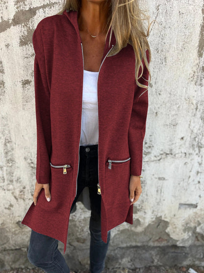 Casual Long Sleeve Jacket with Zip