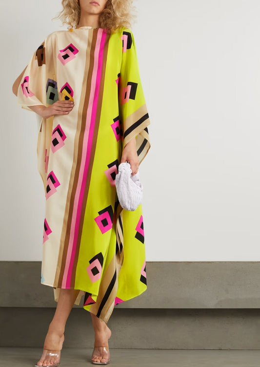 Caftan pour femme à motif géométrique