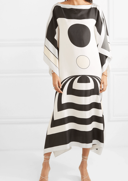 Caftan monochrome contrasté