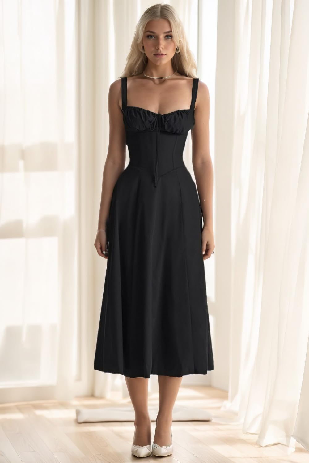 Fragmented Long A-line Slim Fit Split Hollow Open Back Suspended Dress