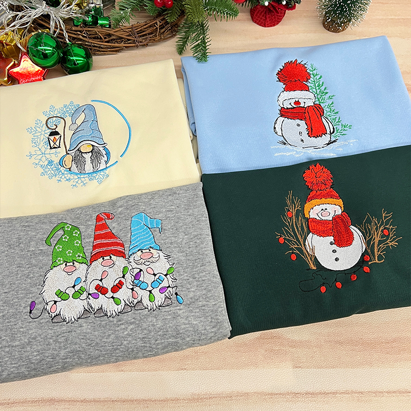 Christmas Snowman Embroidered Sweatshirt