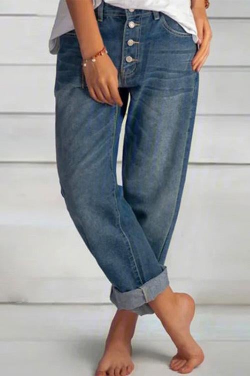 Rosiedress Boyfriend Style Button Down Straight Leg Jeans