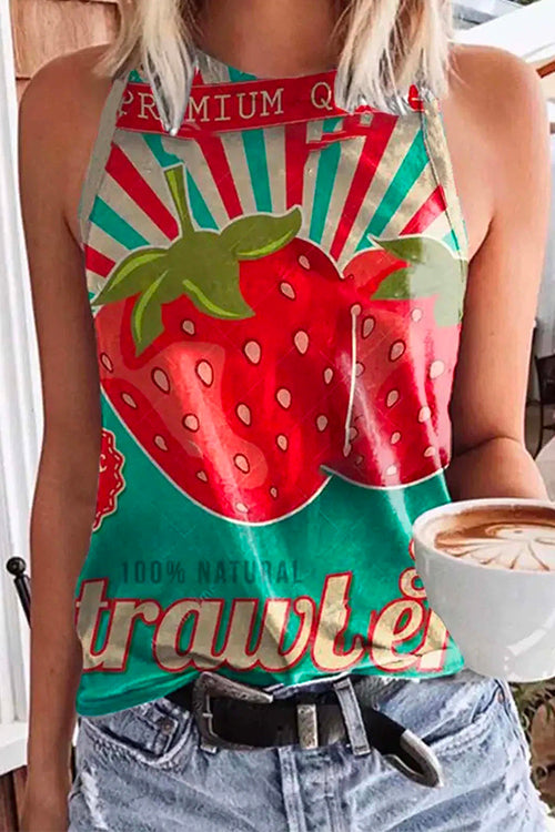 Rosiedress Cute Crewneck Graphic Printed Tank Top