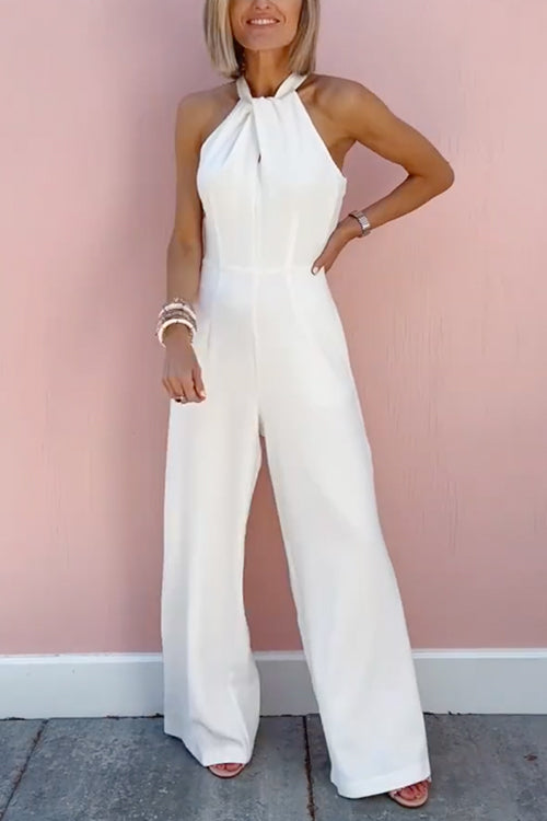 7 färger ärmlös grimma Jumpsuit med vida ben