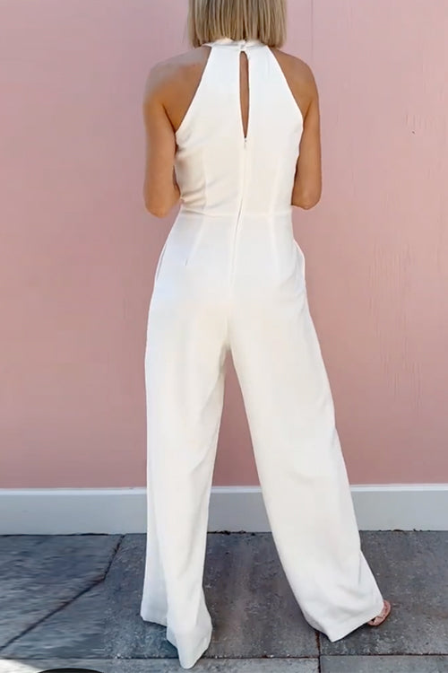 7 färger ärmlös grimma Jumpsuit med vida ben