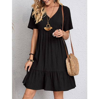 Short Sleeve Waist Dress