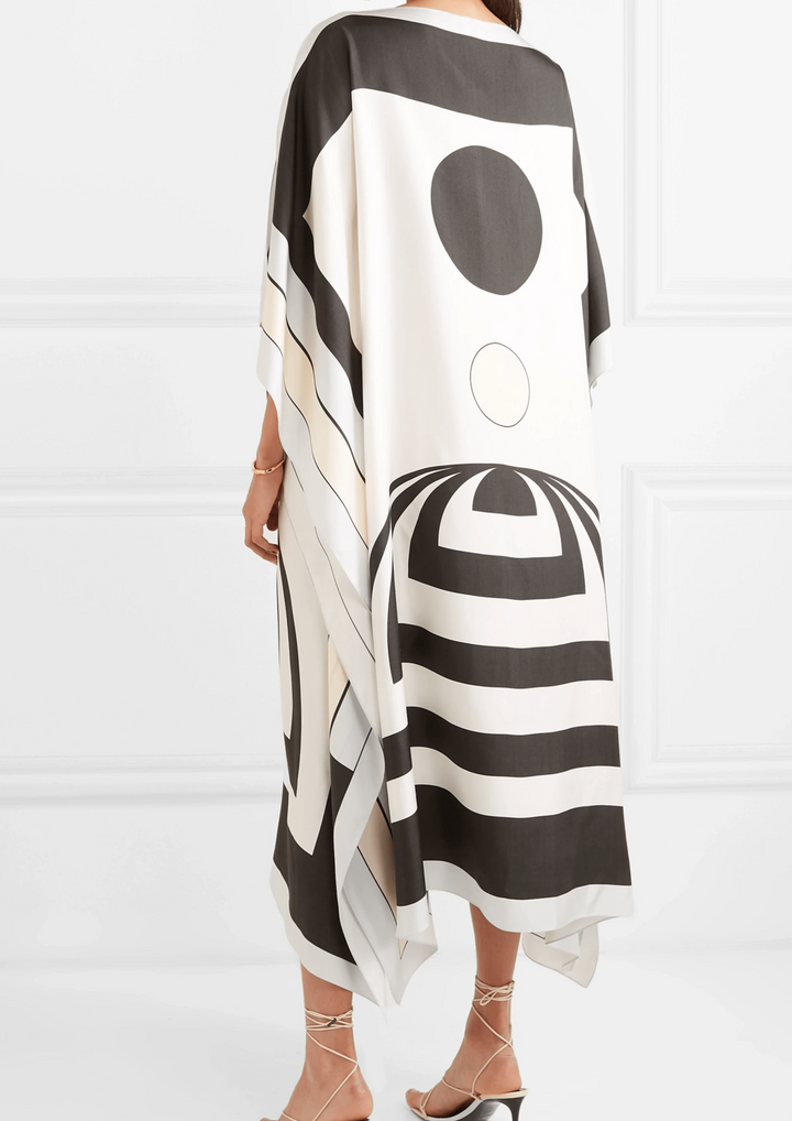 Caftan monochrome contrasté