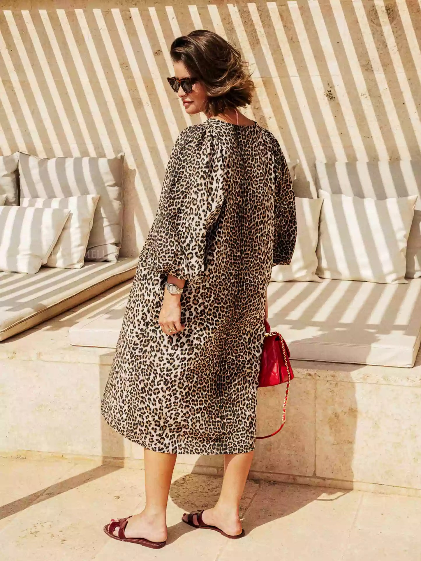 Enchanted Wilderness Leopard Print Midi Dress