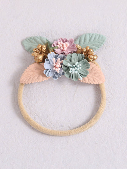 Baby Floral Headband Honey Gold Flowers Crown