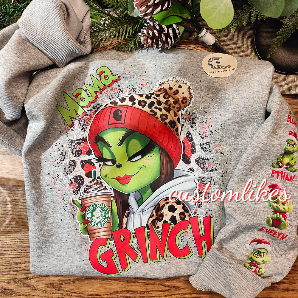 Personalisiertes Weihnachts-Mama-Papa-Sweatshirt mit Kindernamen