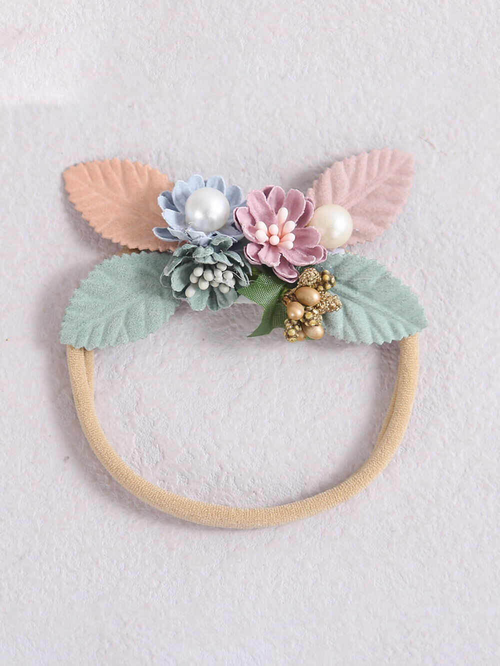 Baby Floral Headband Honey Gold Flowers Κορώνα