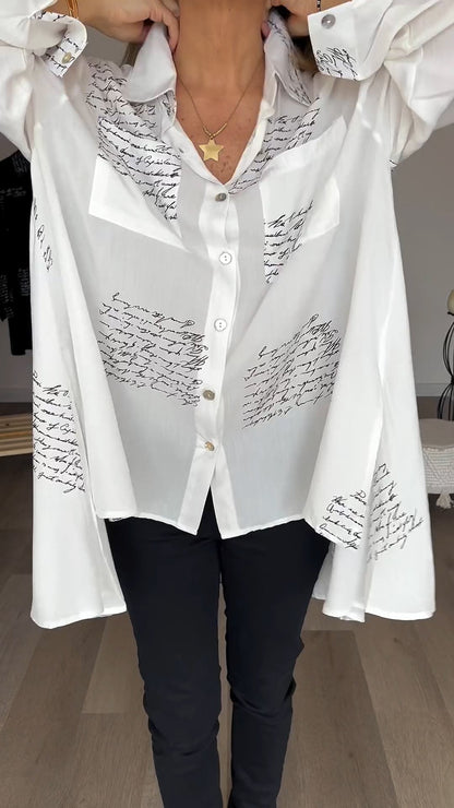 2024 New Hot Sale 💖 Letter Print Fashion Lapel Shirt