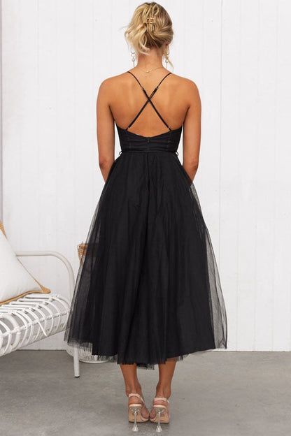 Modern-day Princess Chiffon Suspenders Party Maxi Dress