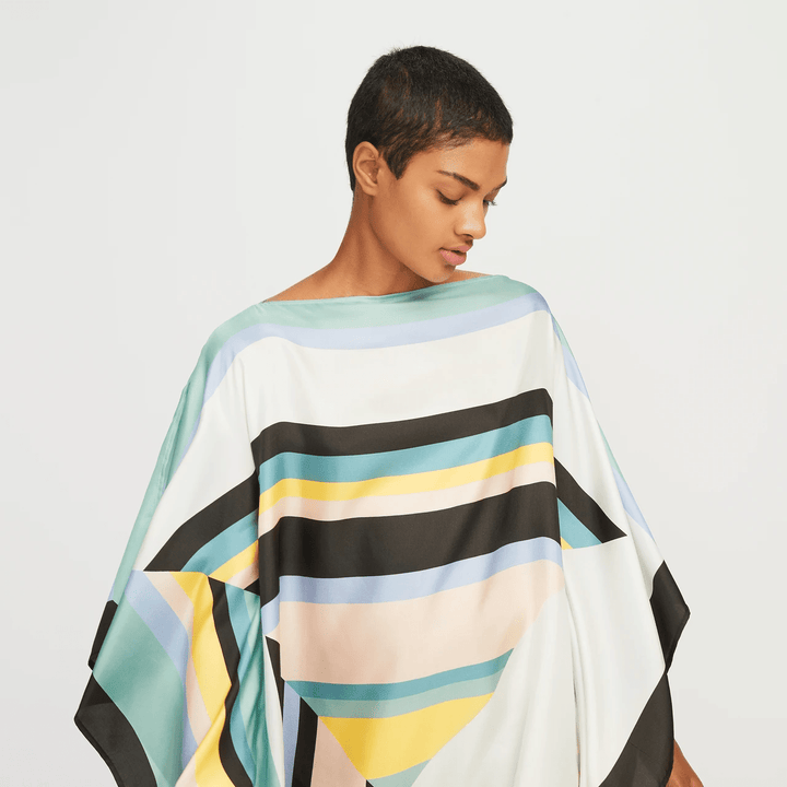 Caftan à géométrie colorée