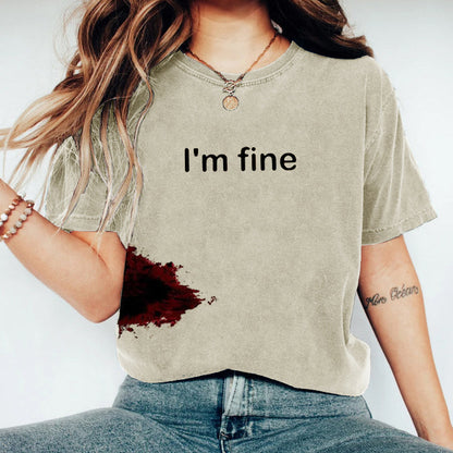 Blodfärgad I'm Fine T-shirt