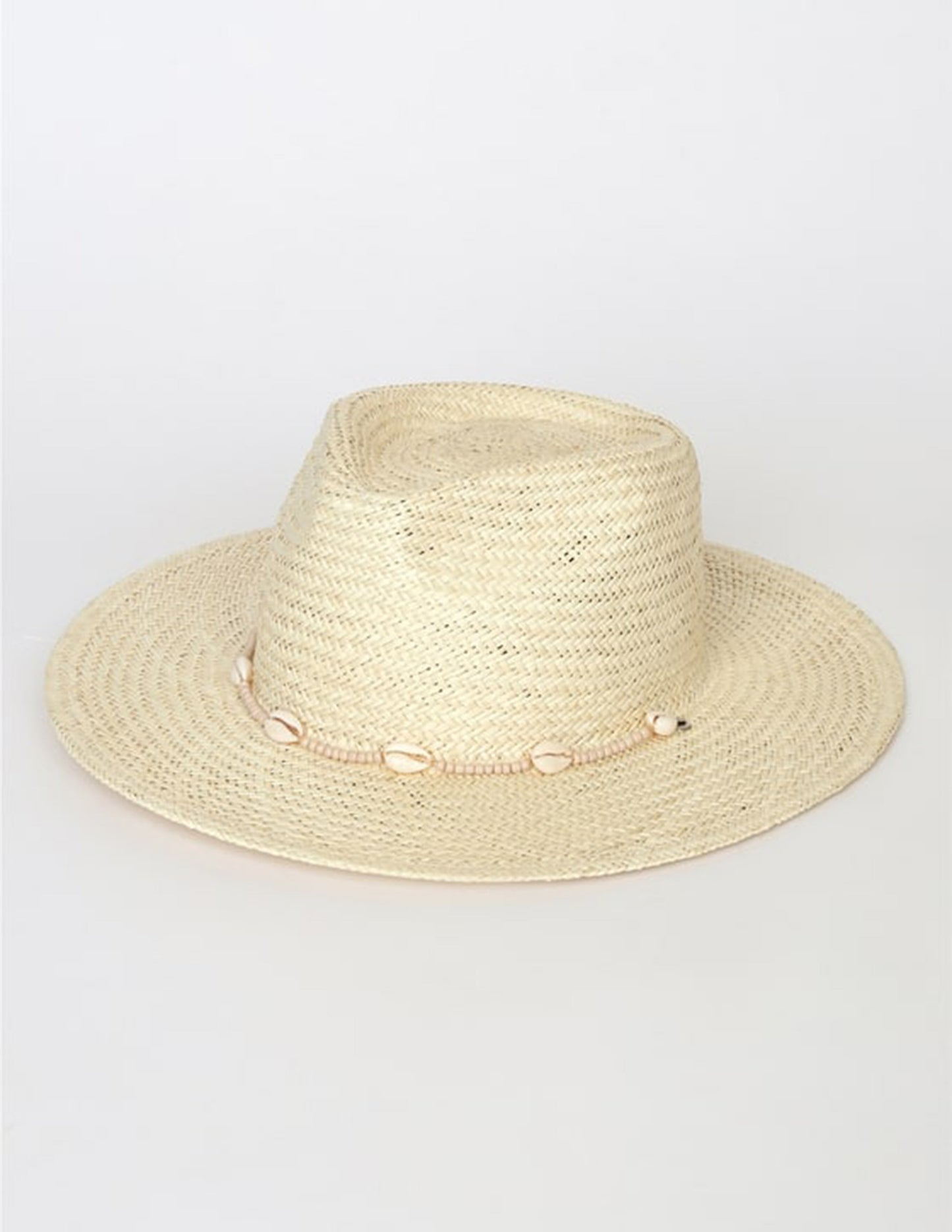 Sombrero Fedora de paja natural Seashells