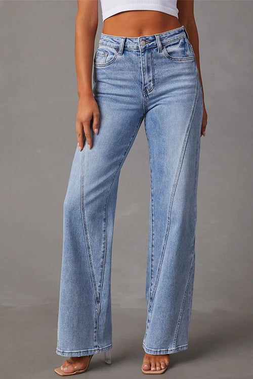 Rosiedress Tidlös Distressed Straight Leg Splice Jeans