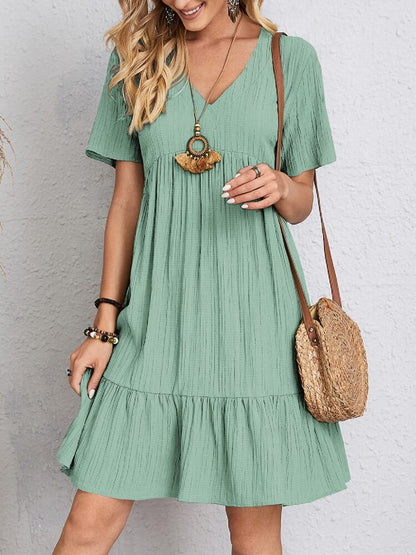 Short Sleeve Waist Dress