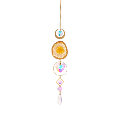 Crystal Agate Råsten Suspension Bil Prism Ball Pendant