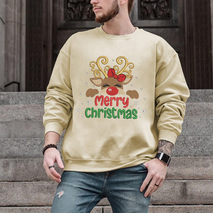 Vintage Christmas doodles broderet sweatshirt